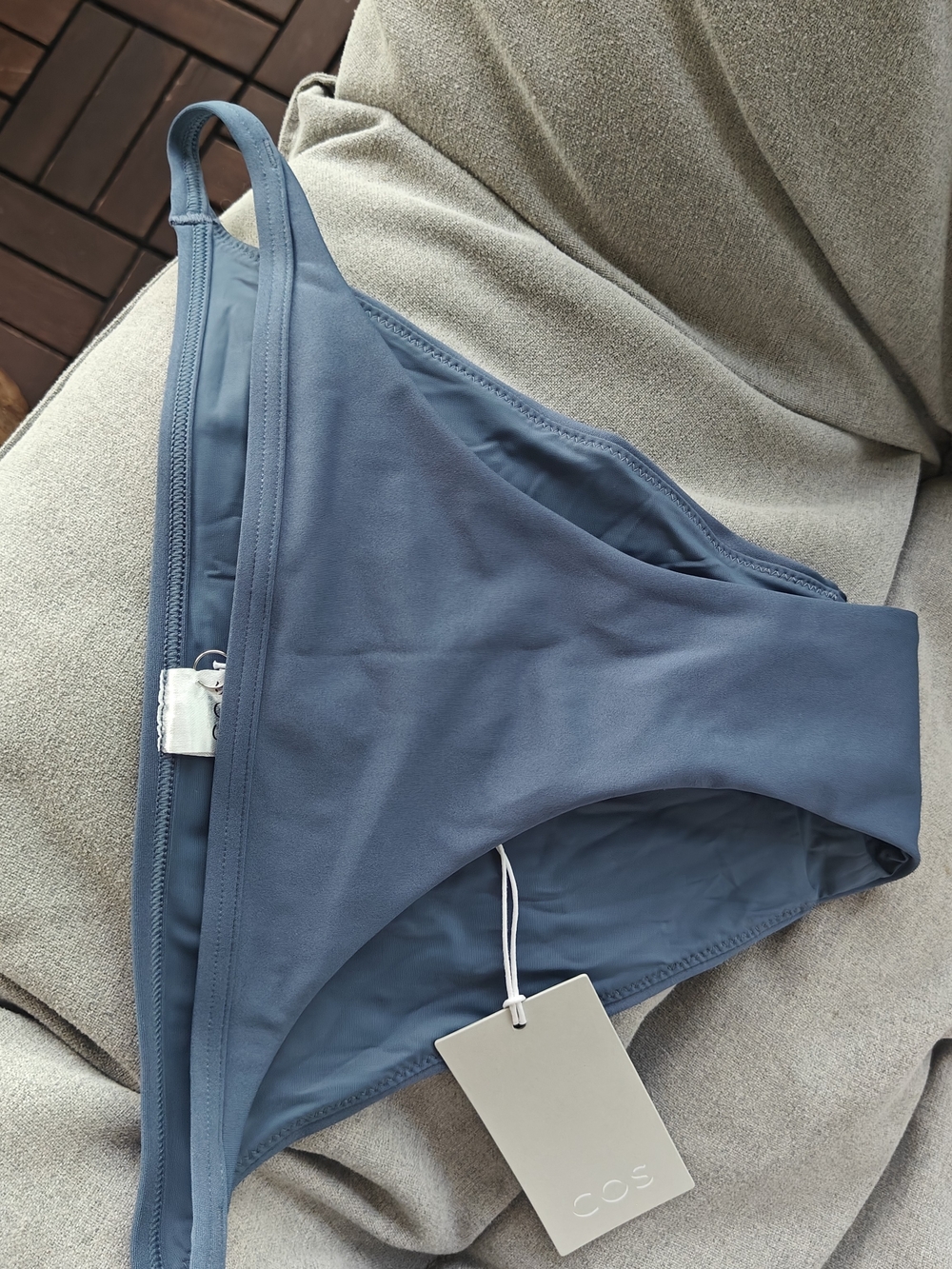 COS Women's Blue High-Cut Bikini Bottom
